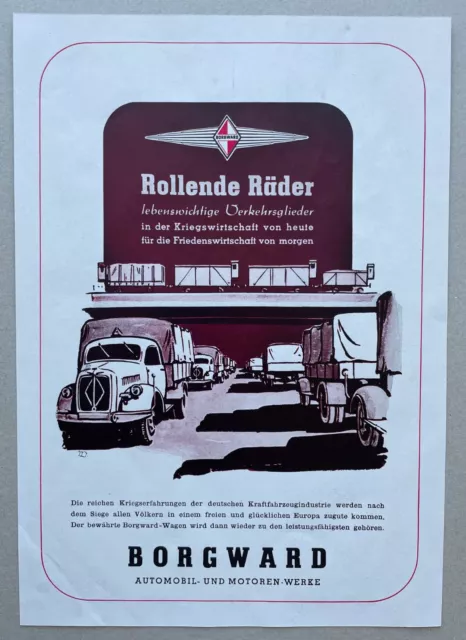 Borgward L 1400 B 3000 LKW Reklame Werbung 1944 Reichsautobahn Reichsbahn
