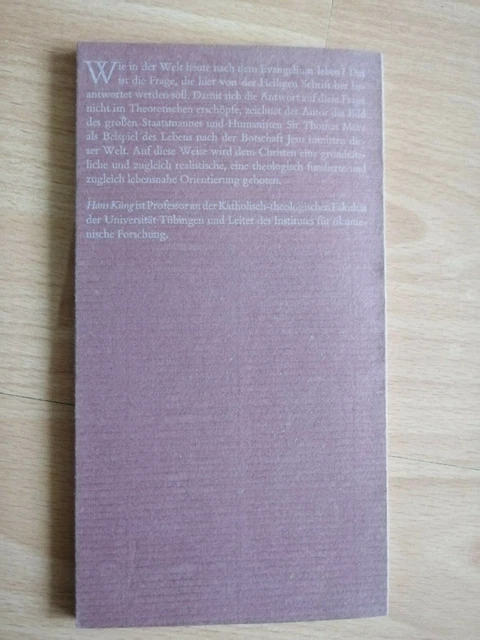 hans küng     Freiheit in der Welt / Sir Thomas Moore   Benziger 3