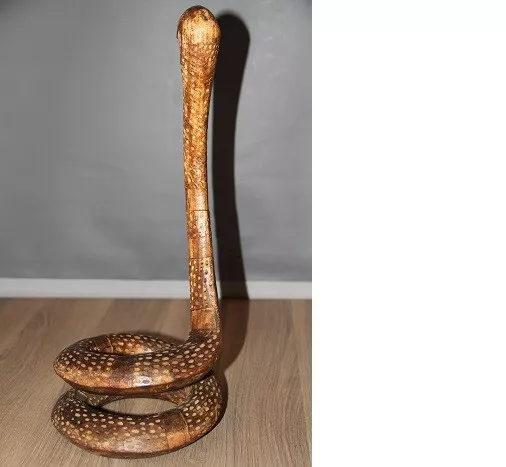 Vintage Early 20thC hand Craved wooden Snake .......