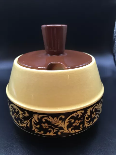 Vintage "Carlton Ware" - Ceramic Jam/ Marmalade Pot - Yellow And Brown Glaze