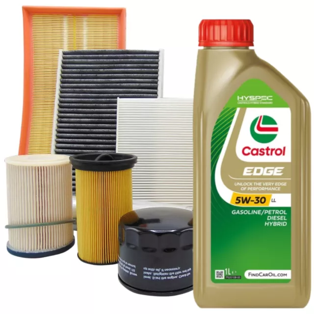 Kit tagliando olio motore CASTROL EDGE 5W30 5LT + 4 FILTRI AUDI A4 1.9 TDI