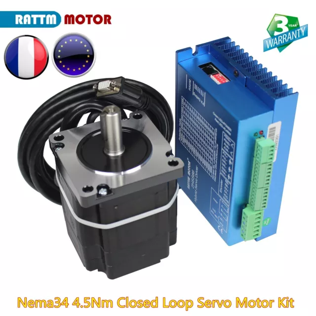 『FR』4.5N.m Nema 34 Closed Loop servo stepper motor driver cnc kit 86x86x82mm 4Nm