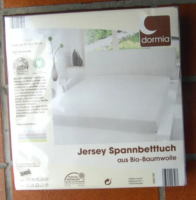 NEU 2x Spannbetttuch Laken 90 100 x 200 weiß  Jersey Bio-Baumwolle