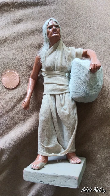 vintage clay sculpted doll. older woman very rare. 1950's.