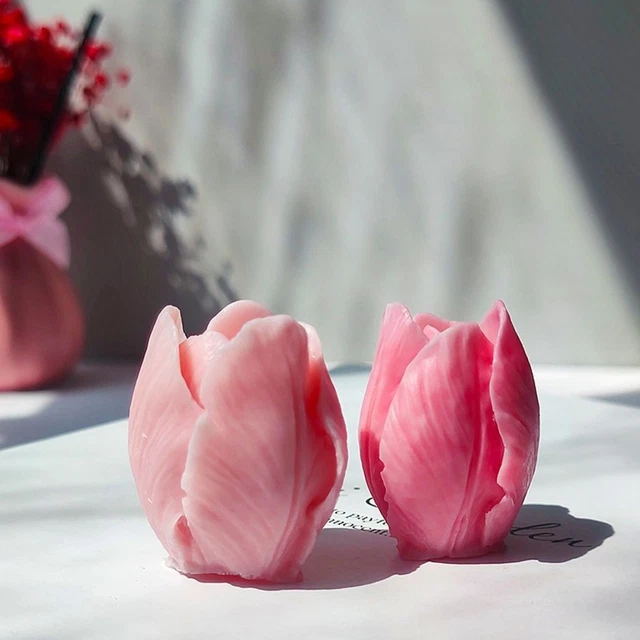 bougie Bud Tulip Moule de cire d'art 3D Fabrication de savon Moule en silicone