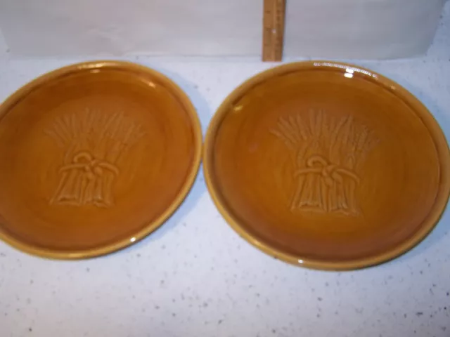 Vintage Franciscan Harvest Wheat Golden Brown Dinner Plate Set of 2  10.5"