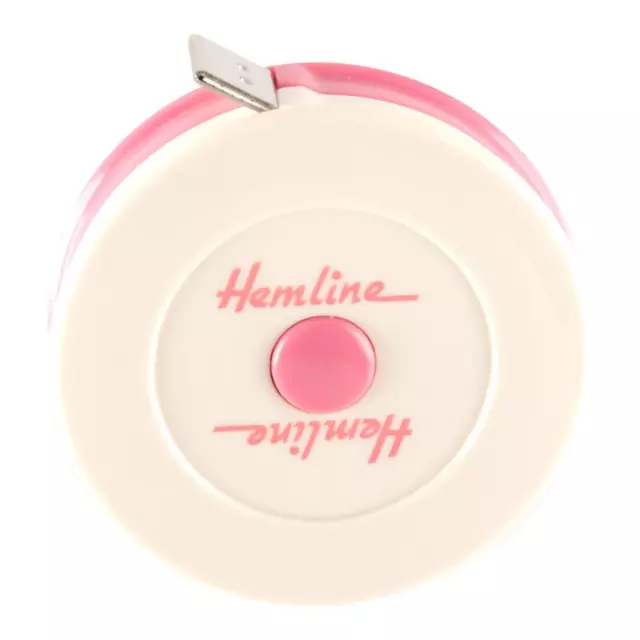 Hemline Retractable Push Measuring Tape Magnetic Sewing Imperial Metric 150 cm