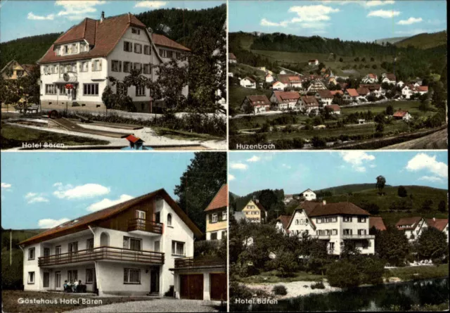 7291 HUZENBACH Mehrbild-AK Gasthof Hotel Café Bären ca. 60/70er Jahre Postkarte