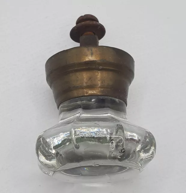 Antique Victorian 8 Point Octagon Crystal Glass Door Knob