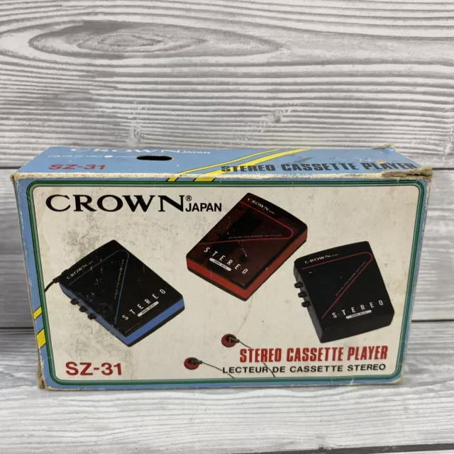 Crown Retro Personal  Stereo Cassette Player Japan SZ-31 Tested-Working PS