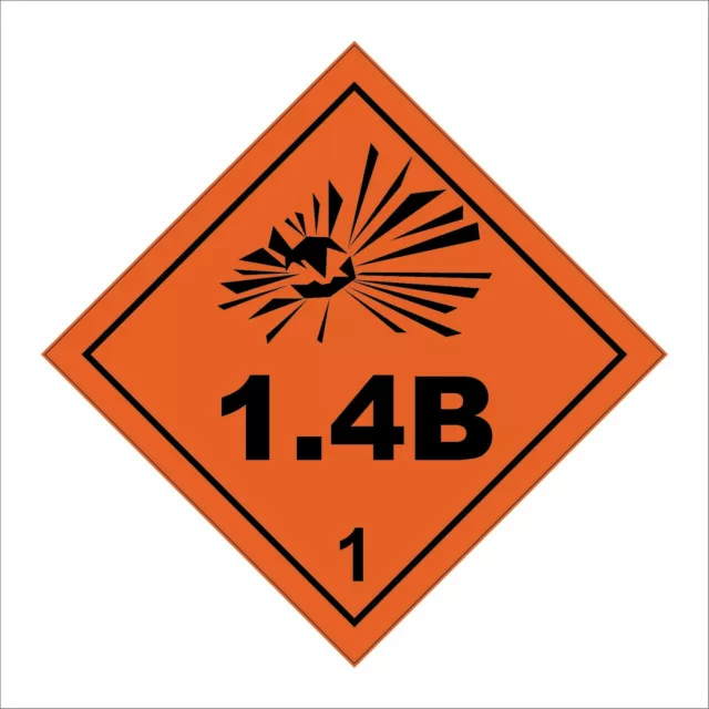 Sign Explosive 1.4B 1 Ha270 Diamond Placard Hazmat Erupt Detonate Bang Boom 2