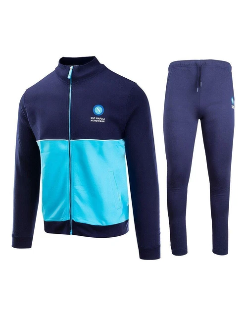 Tuta SSC Napoli homewear ragazzo bambino felpata blu