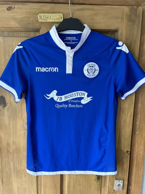 Queen Of The South FC 2017/18 Home Football Shirt Adult Small Macron Vintage £4