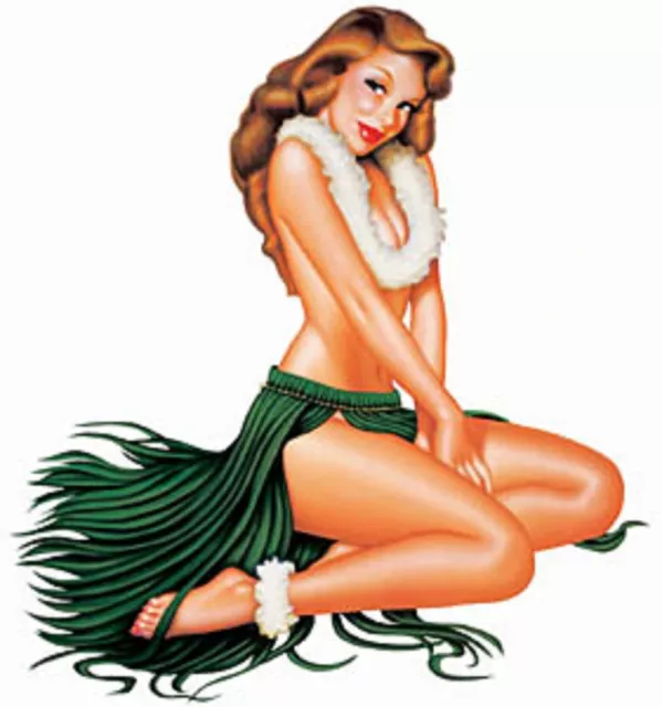 Cartagena's Popular #Leilani Hula Girl Old School Vintage Vinyl 3" Sticker Decal
