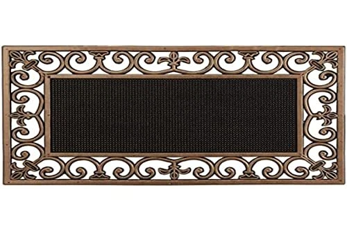 Relaxdays Zerbino in Gomma da Esterni e Interni, 40 x 60 cm, Antiscivolo, Design Welcome in Rilievo, da Ingresso, Nero
