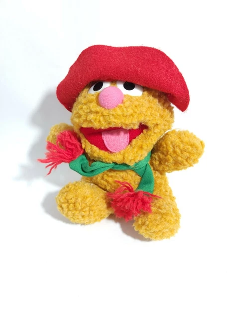 Muppet Babies Plush Animal Bear Fozzi Bear Brown Hat 1987 Jen Henson Red Hat