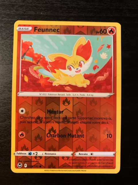 Carte Pokémon REVERSE Feunnec 025/195 EB12 Epée & Bouclier Tempête Argentée NEUF