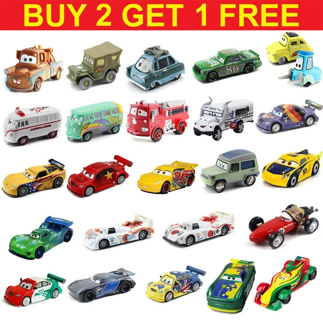 Disney Pixar Cars 1:55 autos McQueen&National Diecast Metal Model Kid Gift Loose
