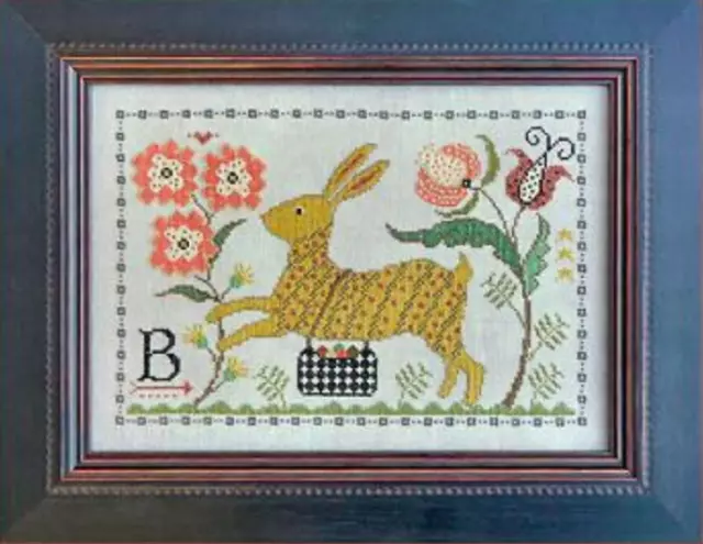 NEW! B is for BUNNY CROSS STITCH PATTERN ONLY by LA-D-DA Embroidery Designs, USA