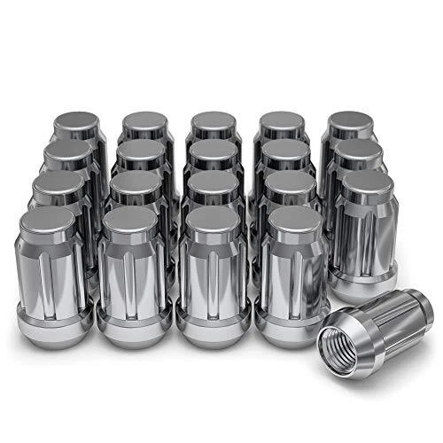 White Knight 3807-20AM Chrome M12x1.50 Spline Lug Nut with Key 20 Pack