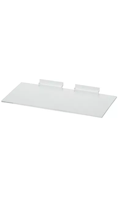 Clear Plastic Shelves for Slatwall - 12”L x 6”W - Set of 2