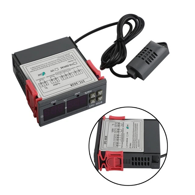 STC-3028 DC24V DEL De La Température Humidité Contrôleur Numérique Thermostat