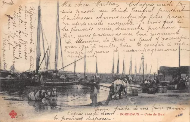 CPA 31 BORDEAUX COIN DE QUAI  (dos non divisé)