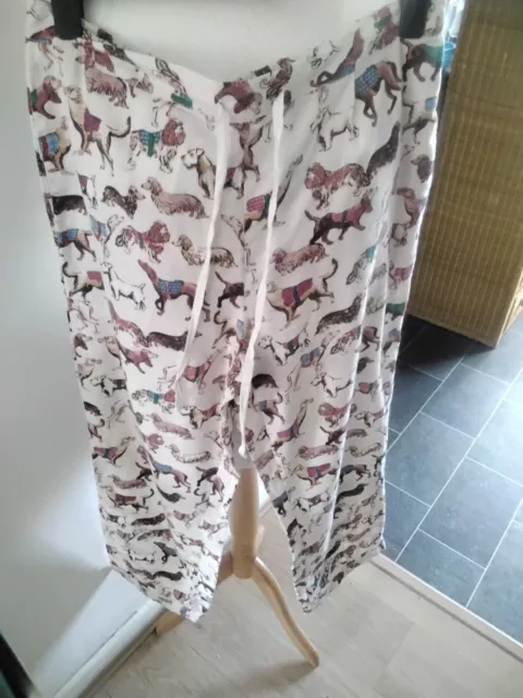 cath kidston cream dog print cotton pyjama bottoms size m