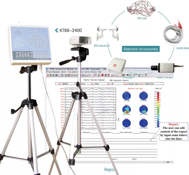 Machine EEG KT88-2400 EEG numérique 24 canaux et système de cartographie +...
