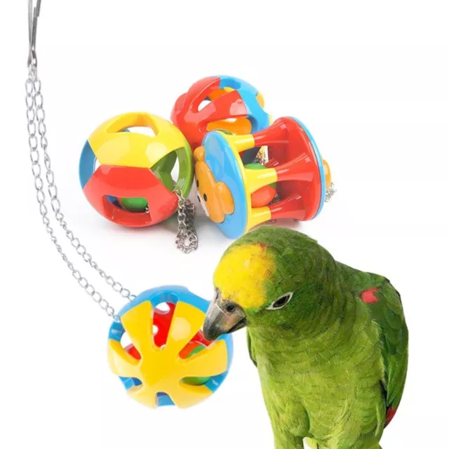 Bird Parrot Chew Ball Parakeet Hanging Swing Bite Toy Budgie Cockatiel Cage