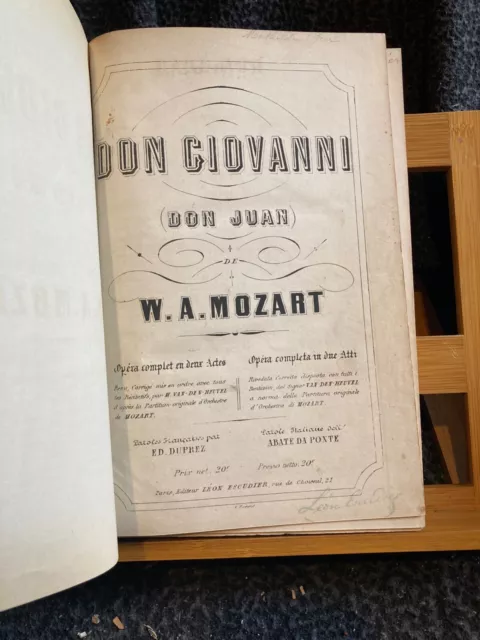 Mozart Don Giovanni / Don Juan partition chant piano Duprez ed. Escudier