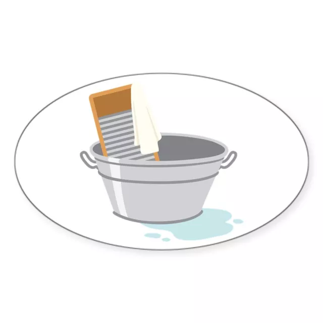 CafePress Laundry Tub Washboard Sticker Sticker (Oval) (1279885688)