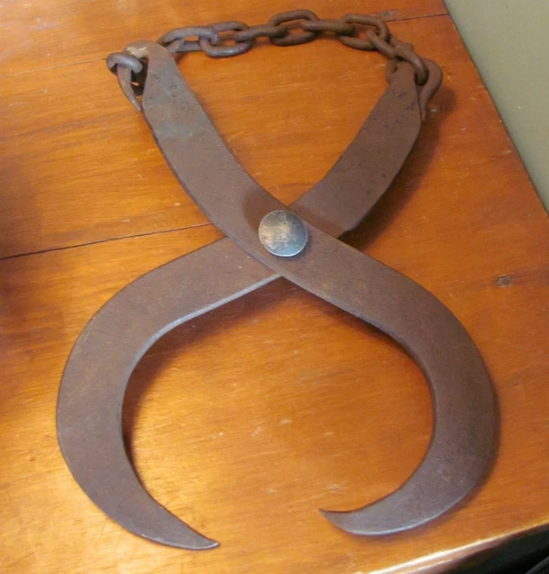 VINTAGE PRIMITIVE GRAPPLING  Barn Beam Pulley Hook  - HAND FORGED WROUGHT IRON