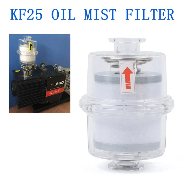 OIL MIST FILTER Vacuum Pump Fume Separator Exhaust Transparent KF25