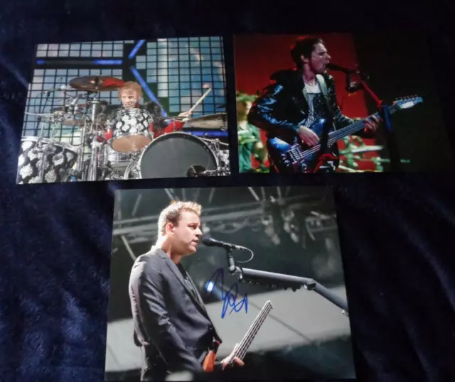 Muse Signed Set Of 3 Photos Obtained In Person