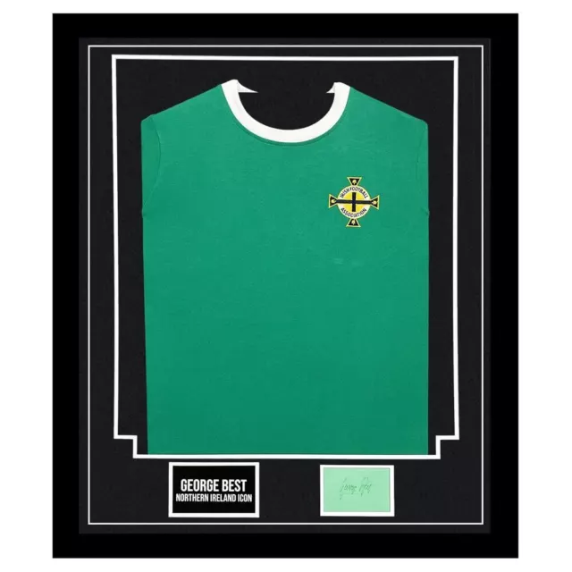 Signed George Best Framed Display - Northern Ireland Icon Shirt +COA