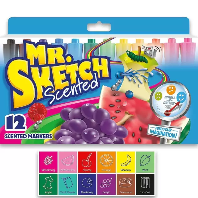 NEW 12x Mr Sketch Scented Markers Assorted Colours Pack Smelly 2