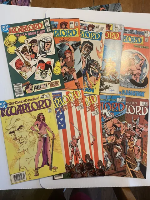 Vintage DC "The Warlord" Comic Book Lot (10 Books) 1980s