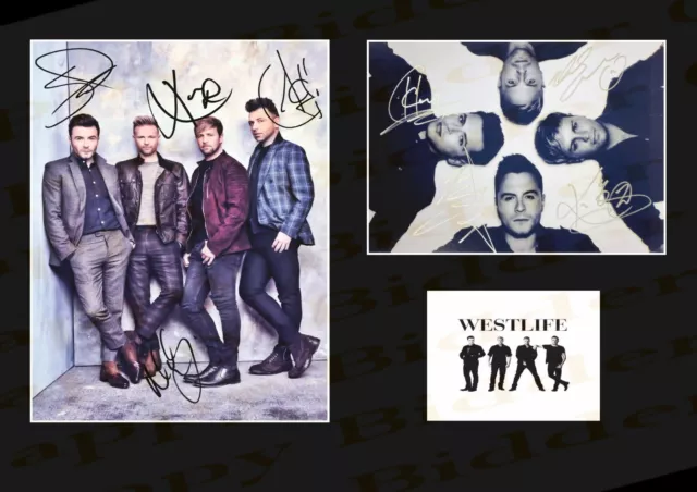 A4 Size Signed Westlife Mark Feehily, Kian Egan, Nicky Byrne Shane Filan Awesome