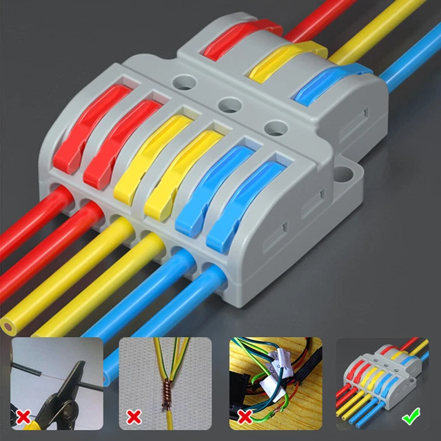 WIRING CABLE CONNECTORS Terminal Block Push-in Conductor Quick Wire ...