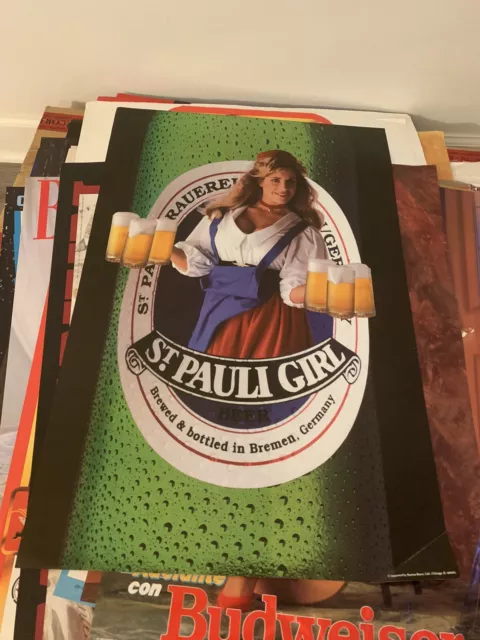 Vintage Poster 20”x30” St Pauli Girl Beer Import Barton Ad Bremen Germany Model