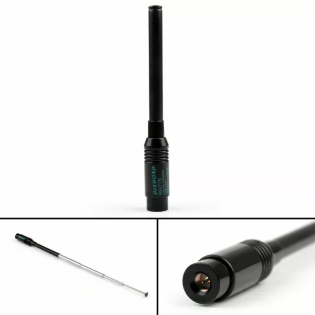 4Pcs RH-775 Extendable Dual-Band Antenna SMA-Male Per Yaesu ICOM Radio