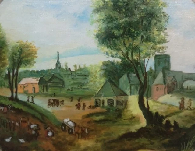 Paesaggio, Olio Su Cartoncino Telato