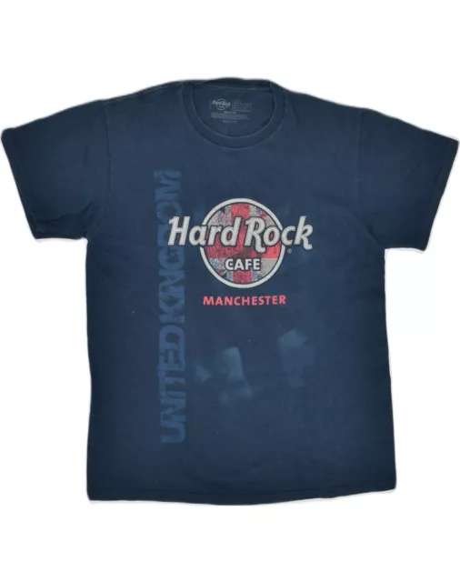 T SHIRT DA UOMO Hard Rock Cafe grafica Manchester City top blu