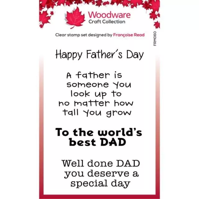 Woodware Best Dad Greetings Sentiment Clear Stamp Set Fathers Day Card Making