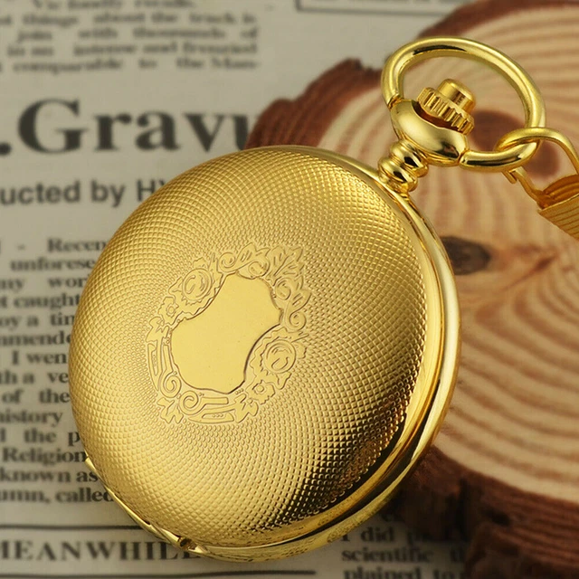 Klassische Mechanische Taschenuhr Herren - Römische Ziffern Mit Kette & Geschenkbox