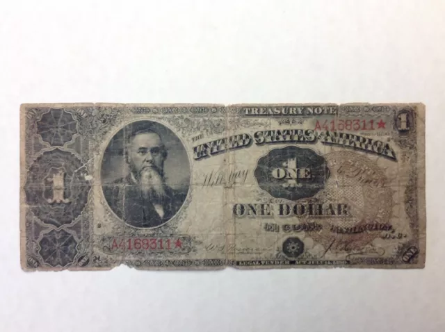 Fr 347 1890 $1 United States Treasury Note Stanton - Ornate Back