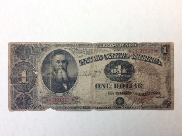 Fr 347 1890 $1 United States Treasury Note Stanton - Ornate Back