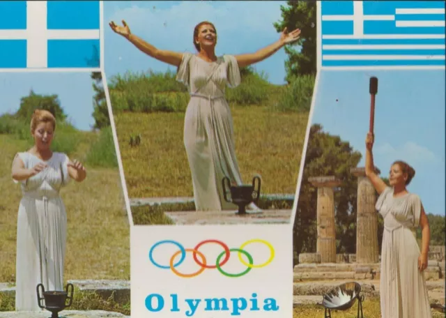 Carte Postale Jeux Olympique Ceremonie De La Prise Du Feu Olympique  Grece