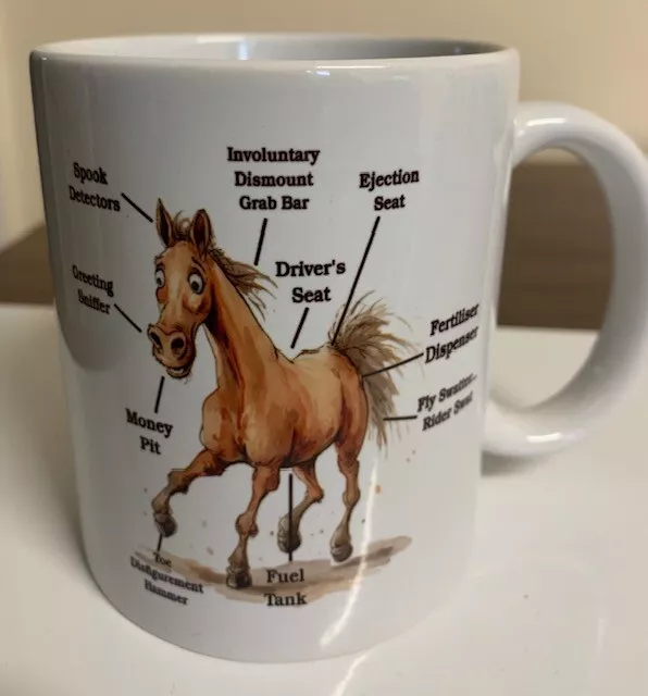 Horse Anatomy Funny Mug Joke Rude Novelty Gift Coffee Cup Horse lover personalis